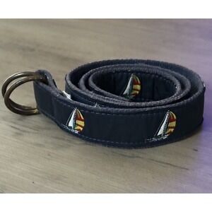 Leather Man Essex Connecticut Sailing Boats Ribbon Webbing Belt D-Ring Small